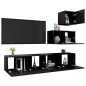 vidaXL Set de muebles de salón TV 4 pzas madera de ingeniería negro
