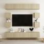 vidaXL Juego de muebles de salón 8 piezas roble Sonoma