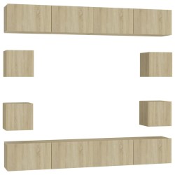 vidaXL Juego de muebles de salón 8 piezas roble Sonoma