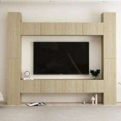 vidaXL Juego de muebles de salón 8 piezas roble Sonoma