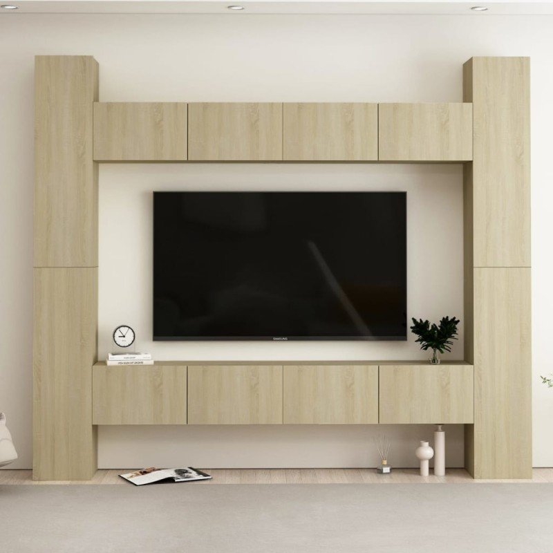 vidaXL Juego de muebles de salón 8 piezas roble Sonoma