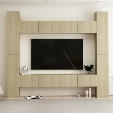 vidaXL Juego de muebles de salón 8 piezas roble Sonoma
