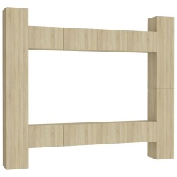 vidaXL Juego de muebles de salón 8 piezas roble Sonoma