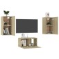 vidaXL Juego de muebles de salón 3 piezas roble Sonoma