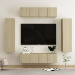 vidaXL Juego de muebles de salón 6 piezas roble Sonoma