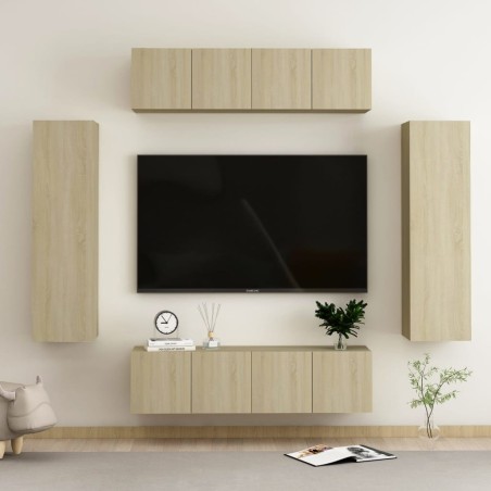 vidaXL Juego de muebles de salón 6 piezas roble Sonoma