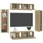 vidaXL Juego de muebles de salón 6 piezas roble Sonoma vidaXL Juego de muebles de salón 6 piezas roble Sonoma