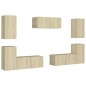 vidaXL Juego de muebles de salón 7 piezas roble Sonoma vidaXL Juego de muebles de salón 7 piezas roble Sonoma