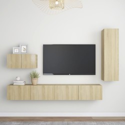 vidaXL Juego de muebles de salón 4 piezas roble Sonoma