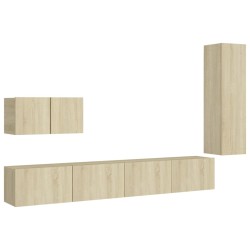 vidaXL Juego de muebles de salón 4 piezas roble Sonoma