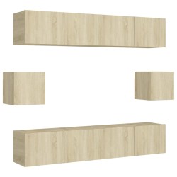 vidaXL Juego de muebles de salón 6 piezas roble Sonoma
