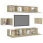 vidaXL Juego de muebles de salón 6 piezas roble Sonoma vidaXL Juego de muebles de salón 6 piezas roble Sonoma