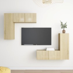 vidaXL Juego de muebles de salón 4 piezas roble Sonoma