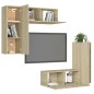 vidaXL Juego de muebles de salón 4 piezas roble Sonoma vidaXL Juego de muebles de salón 4 piezas roble Sonoma