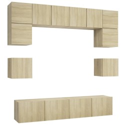 vidaXL Juego de muebles de salón 8 piezas roble Sonoma
