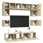 vidaXL Juego de muebles de salón 8 piezas roble Sonoma