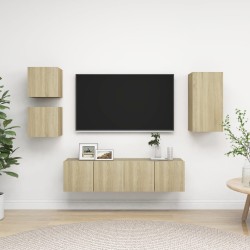 vidaXL Juego de muebles de salón 5 piezas roble Sonoma