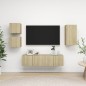 vidaXL Juego de muebles de salón 5 piezas roble Sonoma