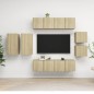 vidaXL Juego de muebles de salón 8 piezas roble Sonoma vidaXL Juego de muebles de salón 8 piezas roble Sonoma