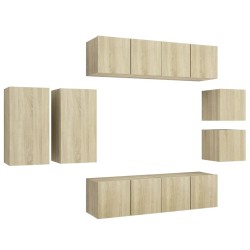 vidaXL Juego de muebles de salón 8 piezas roble Sonoma