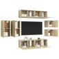 vidaXL Juego de muebles de salón 8 piezas roble Sonoma vidaXL Juego de muebles de salón 8 piezas roble Sonoma