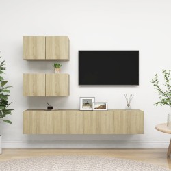 vidaXL Juego de muebles de salón 4 piezas roble Sonoma