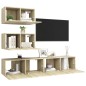 vidaXL Juego de muebles de salón 4 piezas roble Sonoma