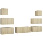 vidaXL Juego de muebles de salón 7 piezas roble Sonoma vidaXL Juego de muebles de salón 7 piezas roble Sonoma