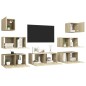 vidaXL Juego de muebles de salón 7 piezas roble Sonoma vidaXL Juego de muebles de salón 7 piezas roble Sonoma