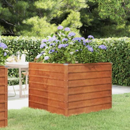 vidaXL Arriate oxidado de acero corten 100x100x77 cm