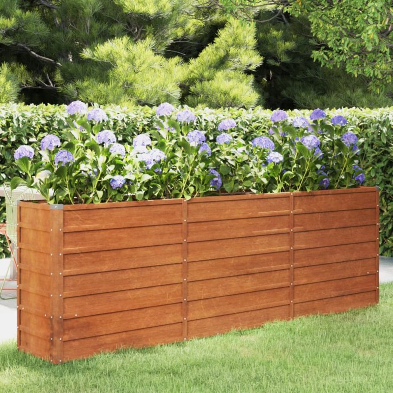 vidaXL Arriate oxidado de acero corten 240x40x77 cm vidaXL Arriate oxidado de acero corten 240x40x77 cm