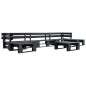 vidaXL Set de muebles de palés para jardín 6 piezas madera negro vidaXL Set de muebles de palés para jardín 6 piezas madera negro
