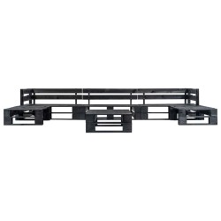 vidaXL Set de muebles de palés para jardín 6 piezas madera negro