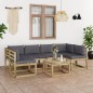 vidaXL Set de muebles de jardín 7 piezas con cojines madera impregnada vidaXL Set de muebles de jardín 7 piezas con cojines madera impregnada