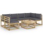 vidaXL Set de muebles de jardín 7 piezas con cojines madera impregnada vidaXL Set de muebles de jardín 7 piezas con cojines madera impregnada