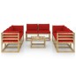 vidaXL Set de muebles de jardín 9 piezas con cojines madera impregnada vidaXL Set de muebles de jardín 9 piezas con cojines madera impregnada