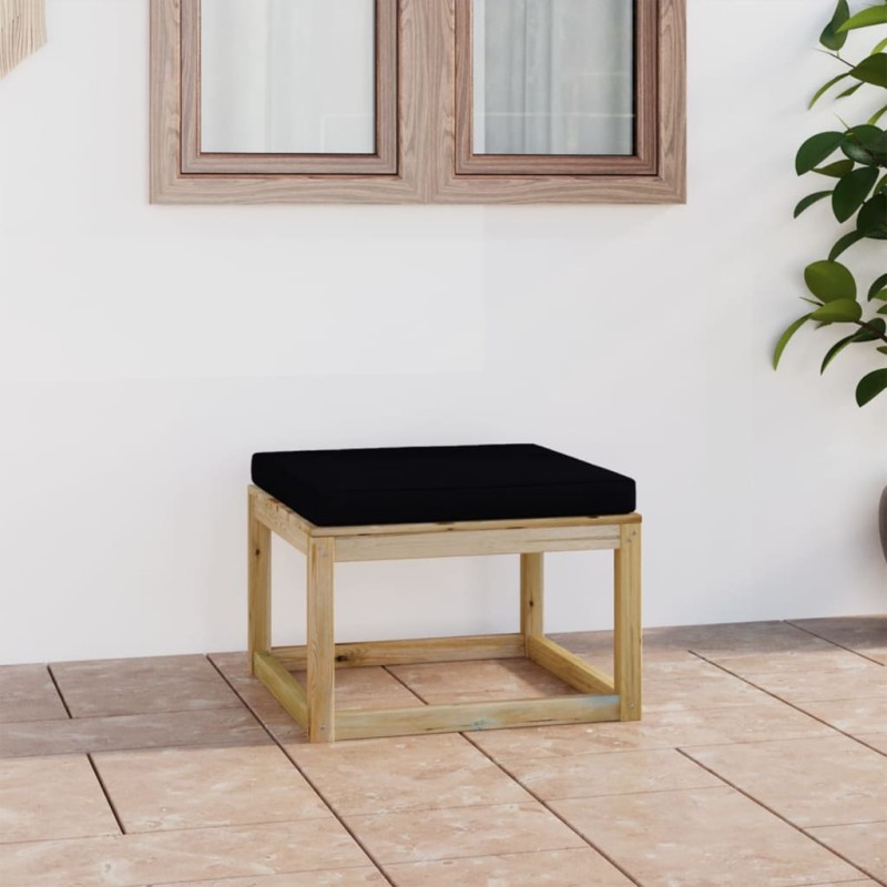 vidaXL Reposapiés de jardín con cojín madera de pino impregnada verde vidaXL Reposapiés de jardín con cojín madera de pino impregnada verde