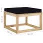 vidaXL Reposapiés de jardín con cojín madera de pino impregnada verde vidaXL Reposapiés de jardín con cojín madera de pino impregnada verde