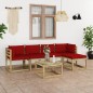vidaXL Set de muebles de jardín 6 piezas con cojines madera impregnada vidaXL Set de muebles de jardín 6 piezas con cojines madera impregnada