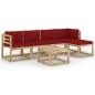 vidaXL Set de muebles de jardín 6 piezas con cojines madera impregnada vidaXL Set de muebles de jardín 6 piezas con cojines madera impregnada