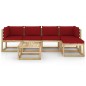 vidaXL Set de muebles de jardín 6 piezas con cojines madera impregnada vidaXL Set de muebles de jardín 6 piezas con cojines madera impregnada