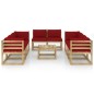 vidaXL Set de muebles de jardín 9 piezas con cojines madera impregnada vidaXL Set de muebles de jardín 9 piezas con cojines madera impregnada