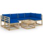 vidaXL Set de muebles de jardín 7 piezas con cojines madera impregnada vidaXL Set de muebles de jardín 7 piezas con cojines madera impregnada