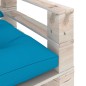 vidaXL Sofá de palets de jardín con cojines azules madera de pino vidaXL Sofá de palets de jardín con cojines azules madera de pino