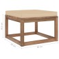 vidaXL Reposapiés de jardín con cojín beige vidaXL Reposapiés de jardín con cojín beige