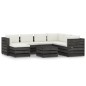 vidaXL Muebles de jardín 8 pzas con cojines madera impregnada gris