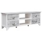 vidaXL Mueble para TV madera de paulownia blanco y gris 108x30x40 cm vidaXL Mueble para TV madera de paulownia blanco y gris 108x30x40 cm