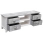 vidaXL Mueble para TV madera de paulownia blanco y gris 108x30x40 cm vidaXL Mueble para TV madera de paulownia blanco y gris 108x30x40 cm