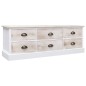 vidaXL Mueble de TV madera paulownia blanco y marrón claro 108x30x40cm