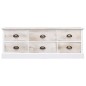 vidaXL Mueble de TV madera paulownia blanco y marrón claro 108x30x40cm